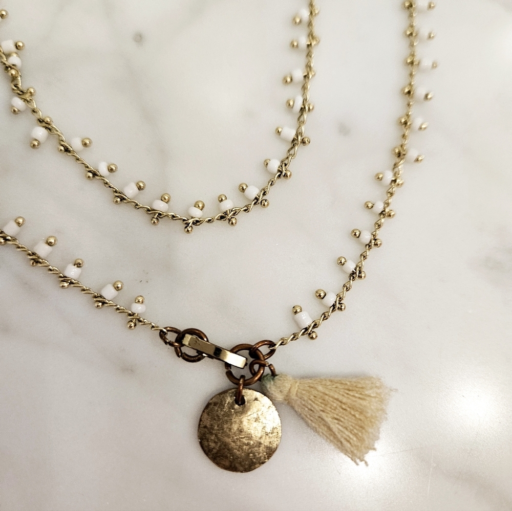 Beaded tassle necklace